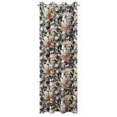 Zasłona z nadrukiem na przelotkach BETTY 140x250 czarna + brązowa