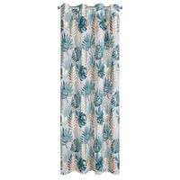 Zasłona na przelotkach nadruk KERI 140X250 biała + turkusowa + złota