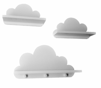 Półka chmurka zestaw Ibiza z wieszakami całe białe