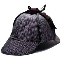 Kapelusz Sherlock Holmes łowcy jeleni 55cm klasyczny kapelusz detektywa z daszkami, idealny do cosplayu i przebrań