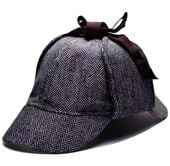 Kapelusz Sherlock Holmes łowcy jeleni 55cm klasyczny kapelusz detektywa z daszkami, idealny do cosplayu i przebrań
