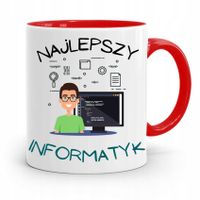 Kubek Czerwony Informatyka Programisty Prezent Z Nadrukiem Ze Zdjęciem