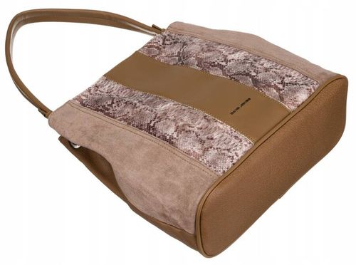 torebka damska ze skóry ekologicznej z wężowym wzorem - david jones na Arena.pl