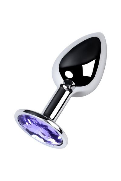 Silver Anal Plug With Gem, Blue zdjęcie 2