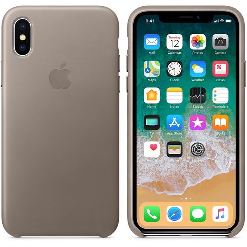 Apple iPhone X Leather Case - Taupe na Arena.pl