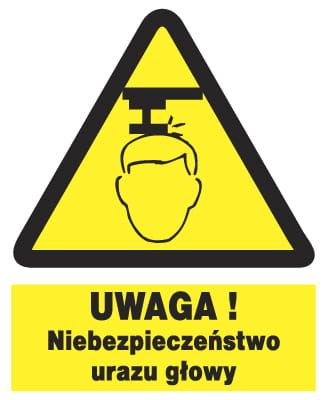 ZOO-14 - UWAGA niebezpieczeństwo urazu głowy -ZNAK zdjęcie 1