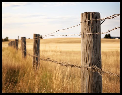 Plakat 65x50cm Płot na Polu na Arena.pl