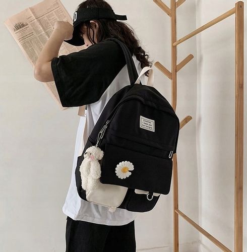 PLECAK SZKOLNY DLA DZIEWCZYNKI DUŻY A4 MODNY TORNISTER MŁODZIEŻOWY CZARNY na Arena.pl