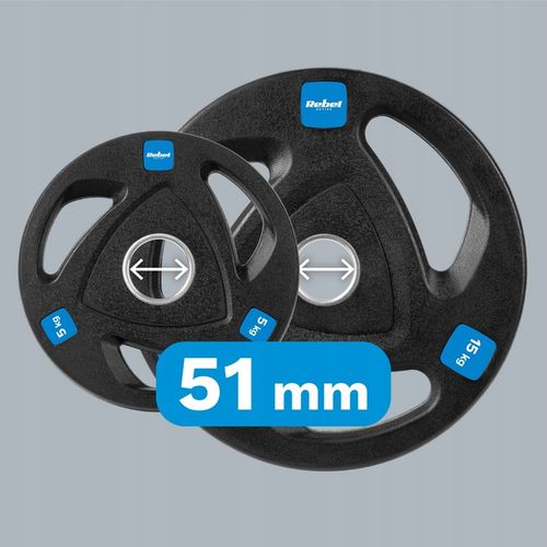 Obciążenie żeliwne olimpijskie zestaw 8x1,25 4x2,5 2x5kg 30kg 51mm Rebel na Arena.pl