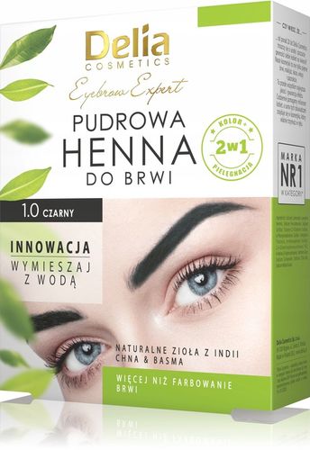 DELIA Najlepsza pudrowa henna do brwi Eyebrow Expert 4g, 1.0 CZARNA na Arena.pl