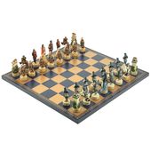 Kolekcjonerskie Szachy Samuraj – Zestaw Figurki Polyresin + Szachownica