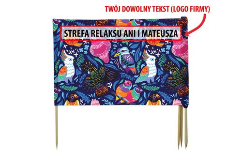 PARAWAN PLAŻOWY Kolorowe ptaki z indywidualnym napisem 3 PANELE 39.3 na Arena.pl