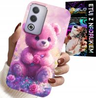 ETUI DO OPPO A80 5G - SŁODKI MIŚ NA RÓŻOWYM TLE, CASE + FOLIA