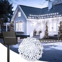 LAMPKI CHOINKOWE SOLARNE OGRODOWE ZEWNĘTRZNE WISZĄCE BIAŁE ZIMNE 200 LED