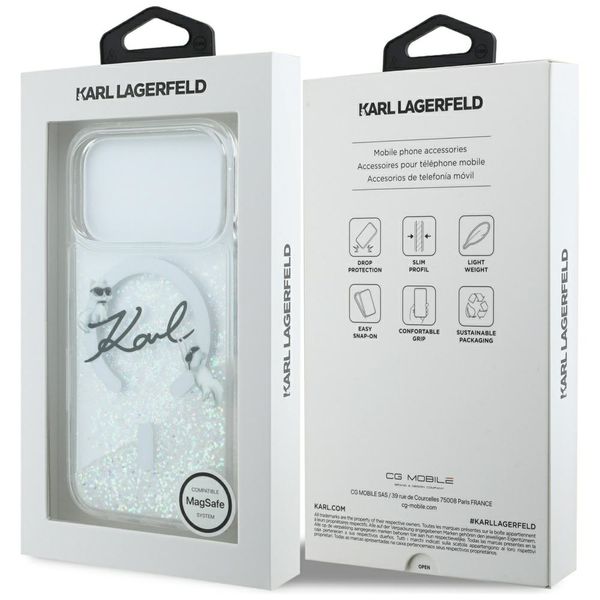 etui karl lagerfeld liquid glitter karl  script logo magsafe do zdjęcie 8