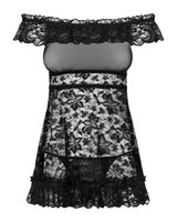 koronkowa babydoll ze stringami flores l/xl obsessive