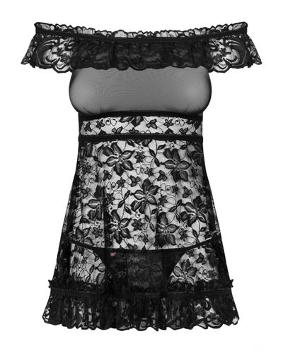 koronkowa babydoll ze stringami flores l/xl obsessive na Arena.pl