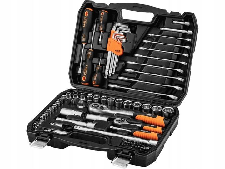 NEO Klucze nasadowe 1/4' 1/2' zestaw 100 szt. 10-206 TORX NASADKI WALIZKA zdjęcie 6