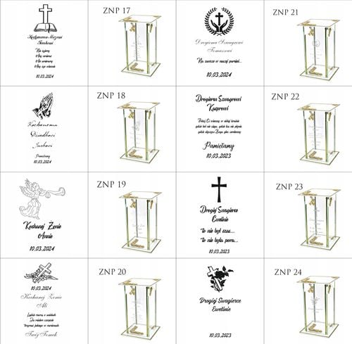 Ekskluzywny znicz szklany złoto biały PERSONALIZOWANY GRAWER dla SYNA na Arena.pl