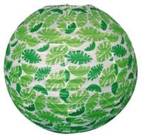 Abażur papierowy-kokon 35 zielone listki