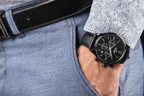 zegarek męski giewont chronograph sapphire czarny gw6310-a1 na Arena.pl