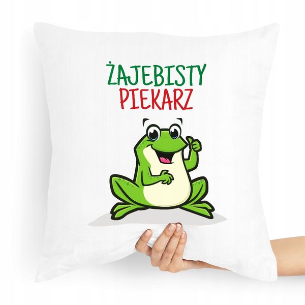 Poduszka Prezent Dla Żajebistego Piekarza Z Nadrukiem Ze Zdjęciem zdjęcie 1