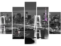 105CM 150CM ZEGAR 5 ELEM NOCNY WIDOK DRUK OBRAZ