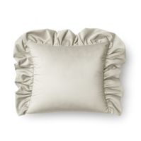 Dekoracyjna poszewka welurowa z falbaną Werona Belle – kremowa