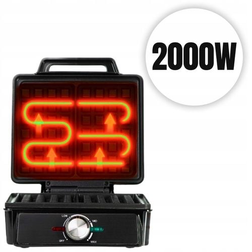 GOFROWNICA 2000W OPIEKACZ DO GOFRÓW MOCNA Z REGULACJĄ TEMPERATURY na Arena.pl