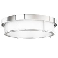 Okrągła lampa sufitowa Romi plafon abażurowy chrom biały