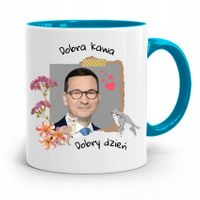 Kubek Błękitny Politycy Premier Mateusz Morawiecki Z Nadrukiem Ze Zdjęciem