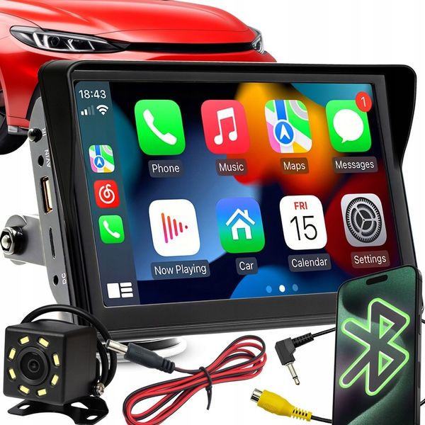 RADIO SAMOCHODOWE 7 CALI ANDROID APPLE CARPLAY KAMERA COFANIA zdjęcie 9