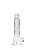 7"" / 18 cm realistic dildo with balls - transparent