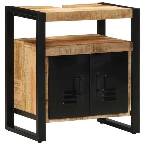 Zestaw mebli łazienkowych 2 pcs Brązowy Surowe drewno mango na Arena.pl