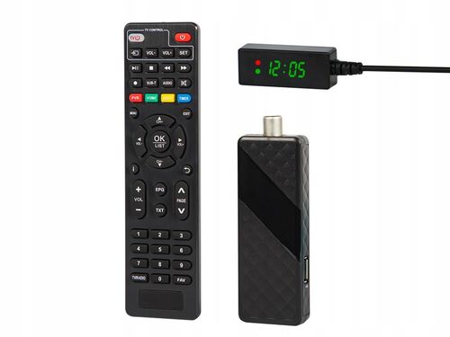 DEKODER TUNER TV DVB-T2 HEVC H.265 FULL HD MINI STICK PILOT ZESTAW HDMI USB na Arena.pl