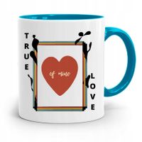 Kubek Błękitny Na Walentynki True Love Z Nadrukiem Ze Zdjęciem