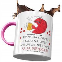 Kubek Różowy Śmieszny Róże Na Górze Prezent Z Nadrukiem Ze Zdjęciem