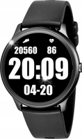 Czarny smartwatch na pasku Rubicon RNCE61 Amoled Kompas Krokomierz
