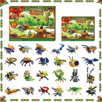 KALENDARZ ADWENTOWY DLA DZIECI 24 KLOCKI INSEKTY ROBAKI ZABAWKI