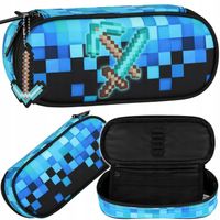 PIÓRNIK SZKOLNY SASZETKA USZTYWNIANA DLA CHŁOPCA PIKSELE GRA PIXEL BLUE