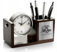 Grawerowany Przybornik z zegarem transport spedycja nazwa firmy