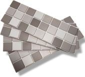 Samoprzylepne Krawędzie Mozaika 3D Szare 8x25cm 4sz Wodoodporne Do Łazienki