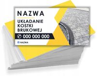 Wizytówki REKLAMOWE Foliowane 1000 szt UKŁADANIE KOSTKI BRUKOWEJ