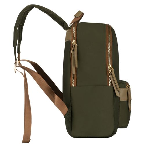 zielony, miejski plecak damski z poliestru zamykany suwakami - peterson na Arena.pl