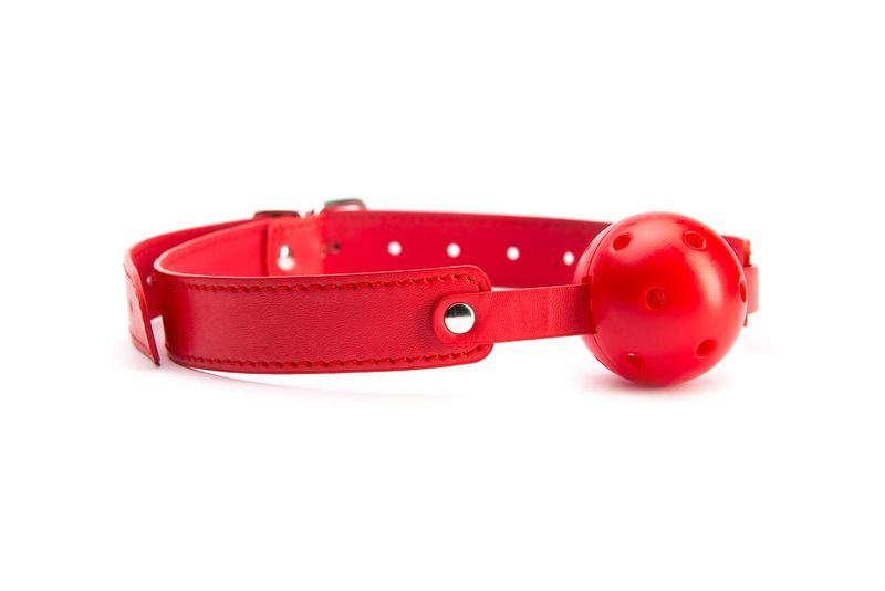 Red Breathable Ball Gag zdjęcie 3