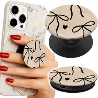 Uchwyt do telefonu Popsocket na palce/stojak BEŻOWE KOKARDKI WSTĄŻKA MODNE