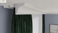 Listwa karniszowa DLK48 8cm x 8cm maskownica szyny sztukateria XPS DECOREM