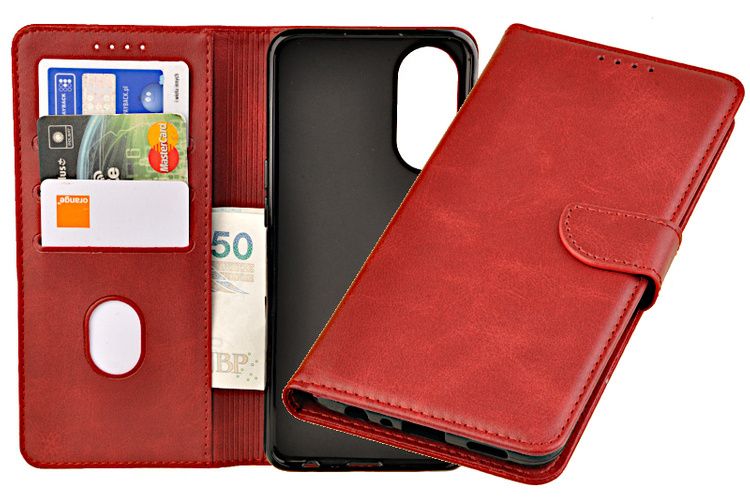 Etui portfel Wallet do Realme C67 4G czerwony zdjęcie 1