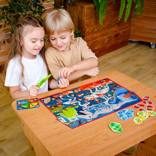 Puzzle Gra Edukacyjna Z Lupą Dinozaury Rk1080-05 na Arena.pl