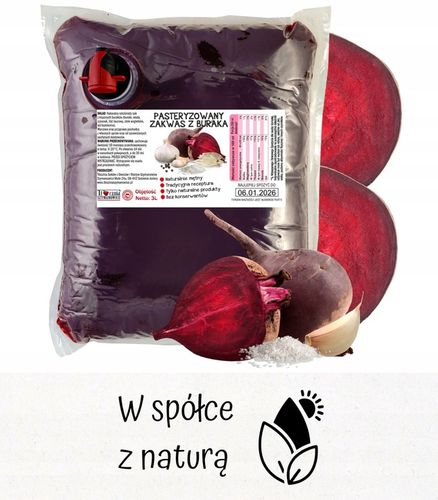 Sok z kiszonego Buraka Tłoczony 100% Soku Zakwas z Buraka NFC 3 Litry na Arena.pl